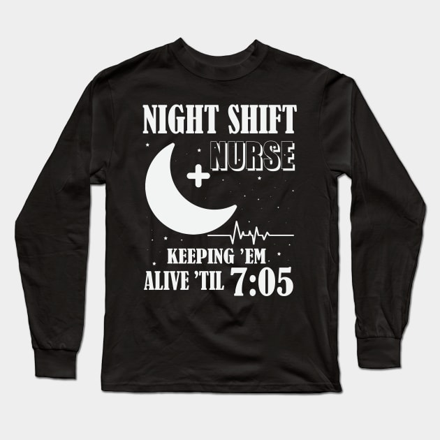 Night Shift Nurse Long Sleeve T-Shirt by ryanjaycruz
